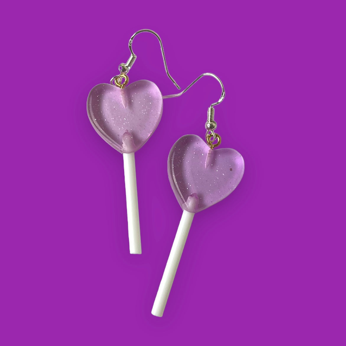 Mini Heart Lollipop Earrings - Cuteryko