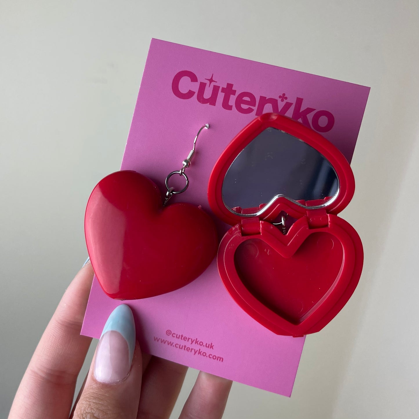Heart Mirror Earrings - Cuteryko