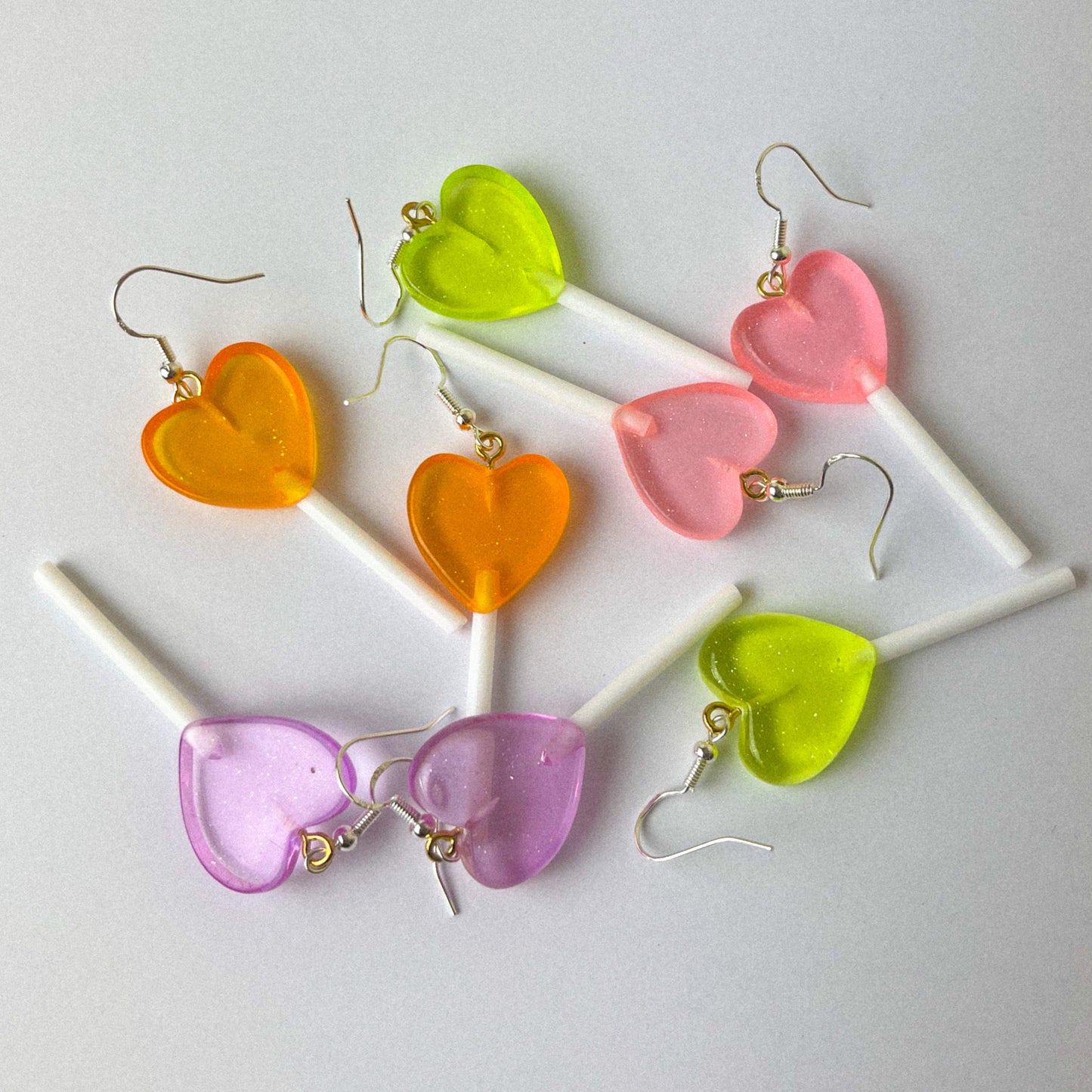 Mini Heart Lollipop Earrings - Cuteryko