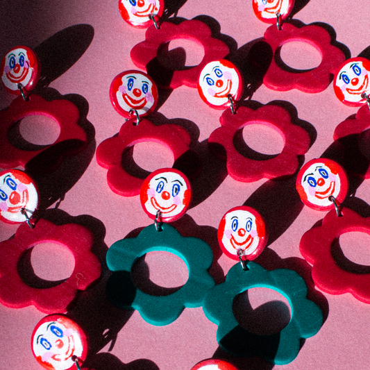 Clown Emoji Clay Earrings