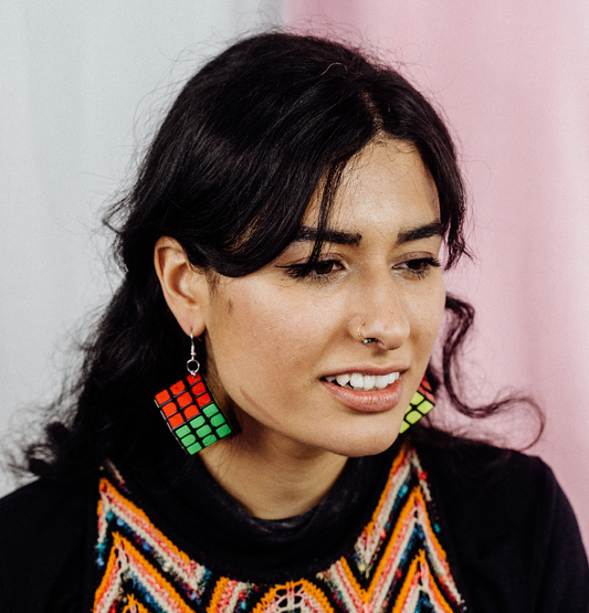 Puzzle Cube Earrings - Cuteryko