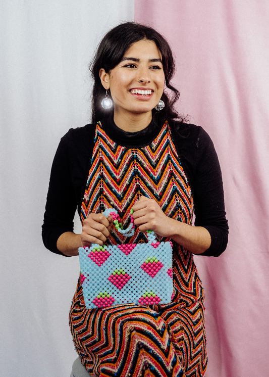 Blue Strawberry Shortcake Bead Bag - Cuteryko