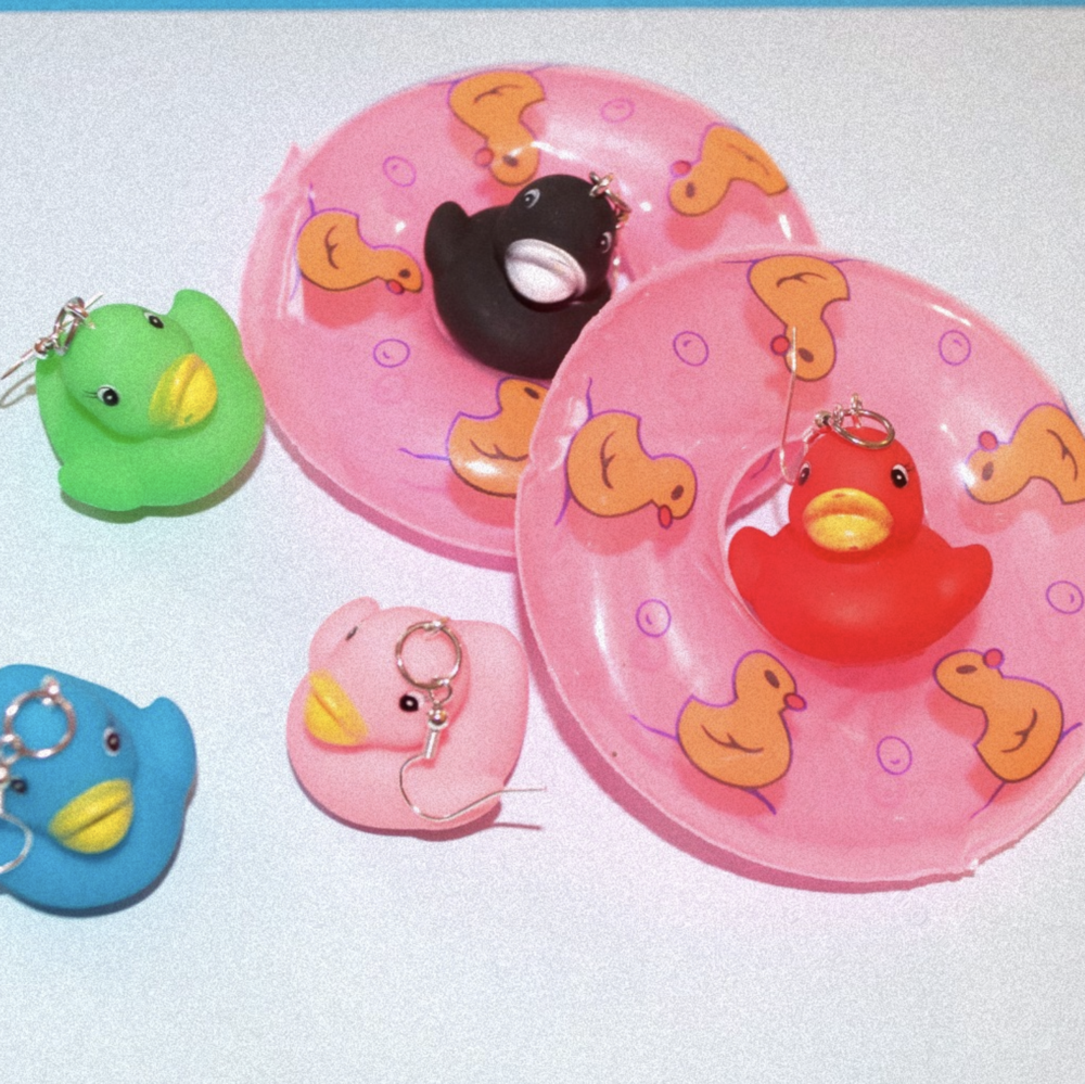 Colourful Mini Rubber Duck Earrings - Cuteryko
