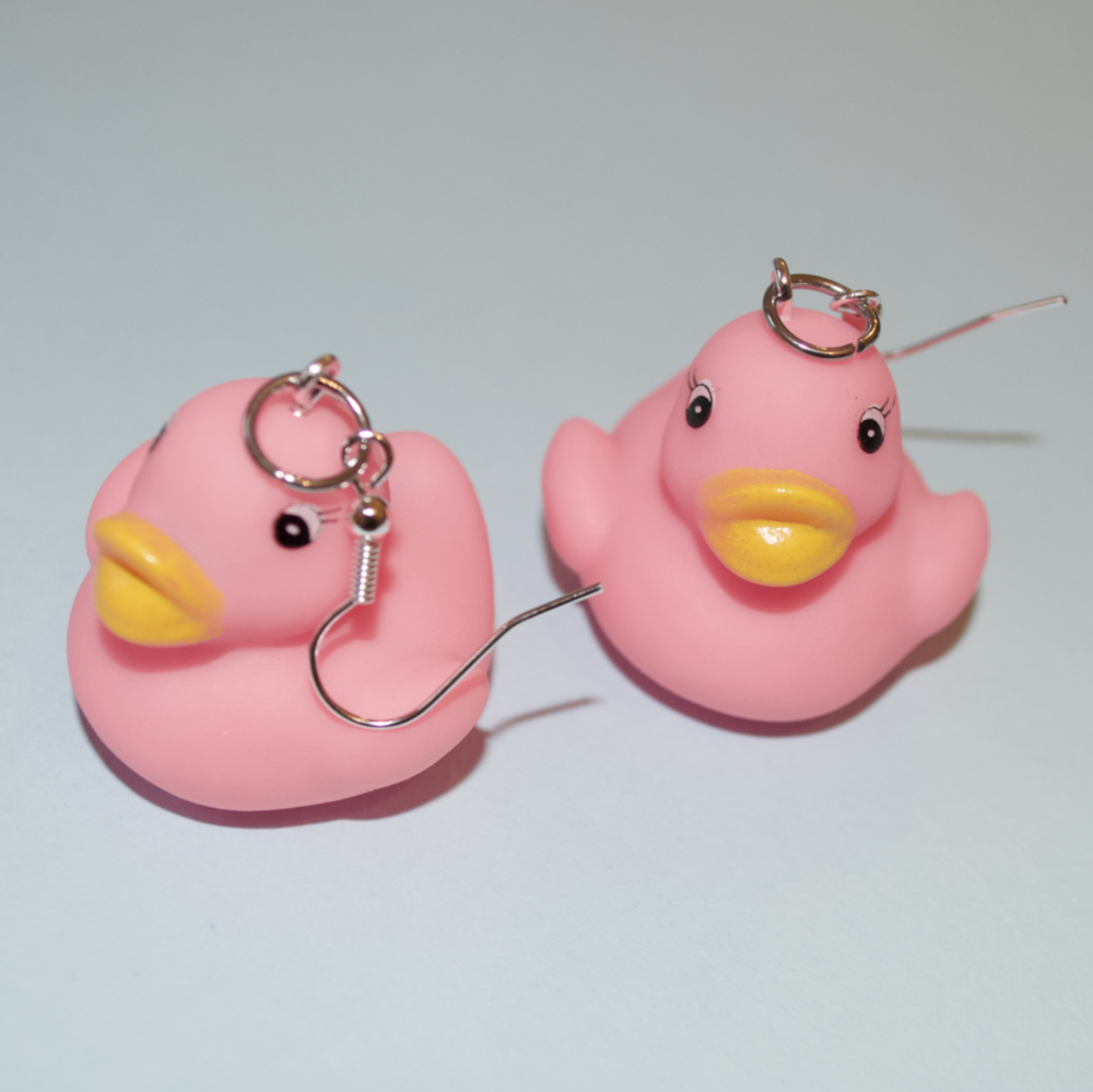 Colourful Mini Rubber Duck Earrings - Cuteryko