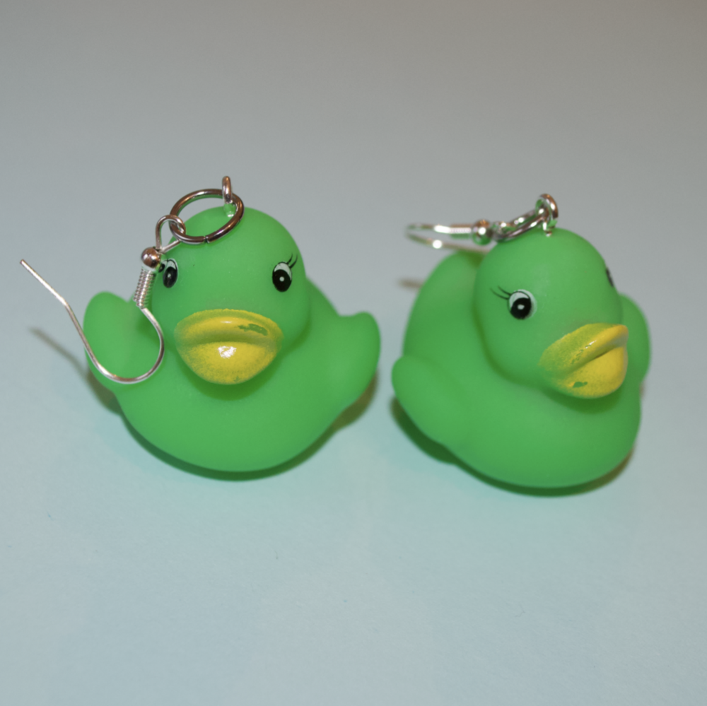 Colourful Mini Rubber Duck Earrings - Cuteryko