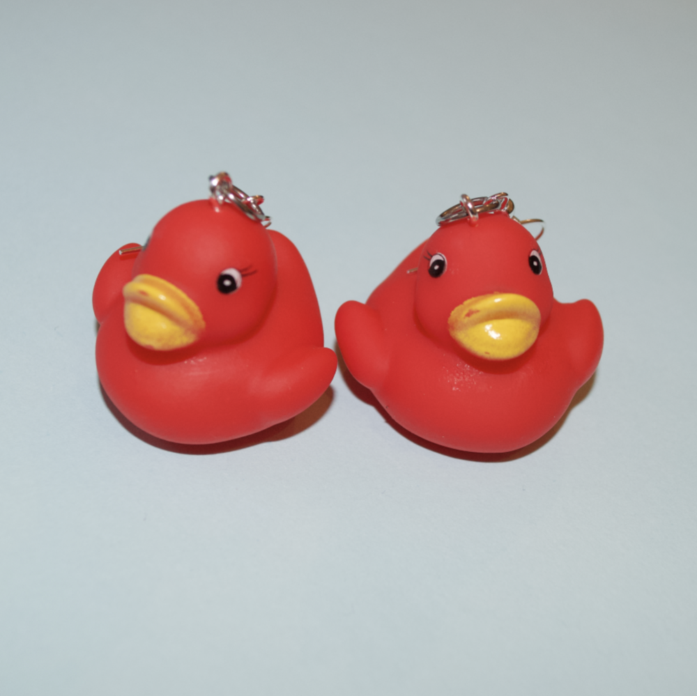 Colourful Mini Rubber Duck Earrings - Cuteryko