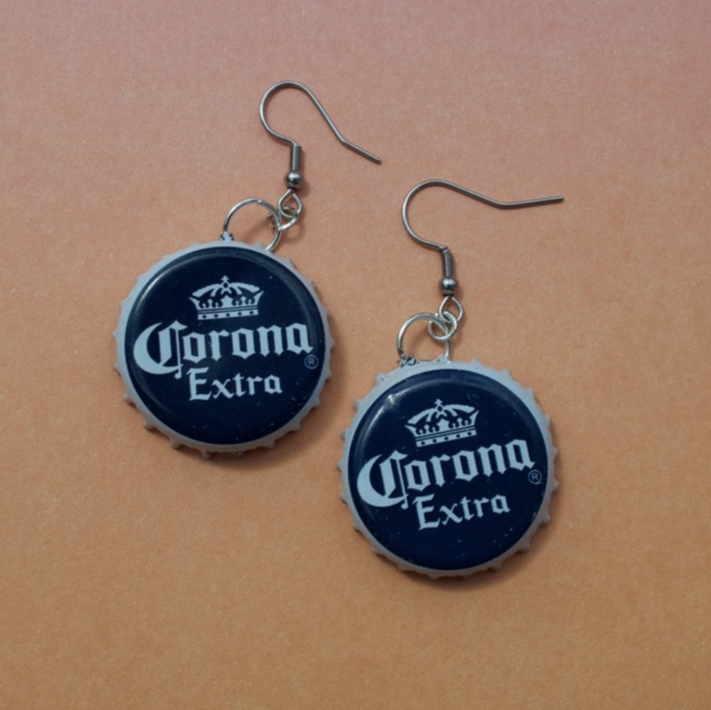 Corona Extra Bottle Cap Earrings - Cuteryko