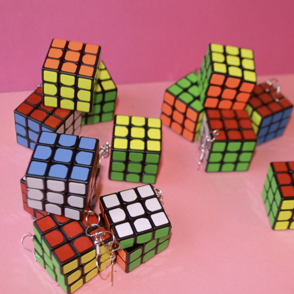 Puzzle Cube Earrings - Cuteryko