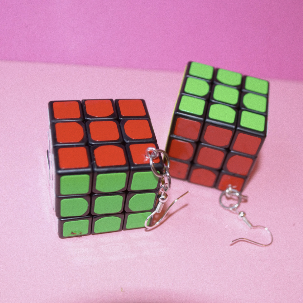 Puzzle Cube Earrings - Cuteryko