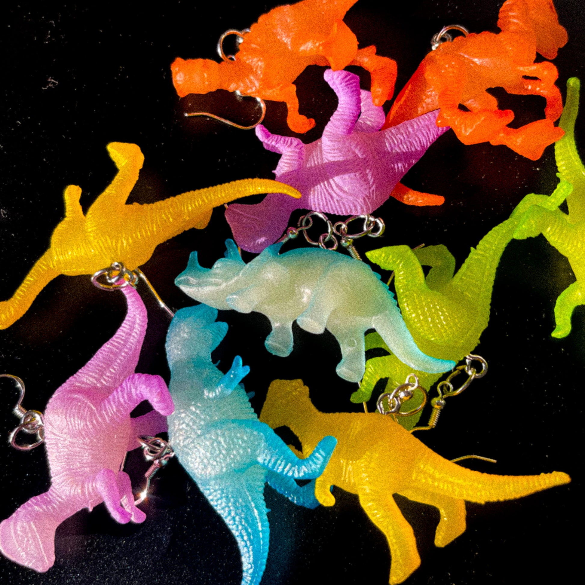 Glow in the Dark Dino Earrings - Cuteryko