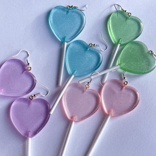 Heart Lollipop Earrings - Cuteryko