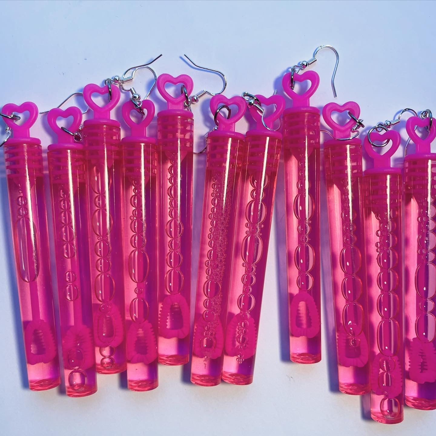 Pink Bubble Heart Earrings - Cuteryko