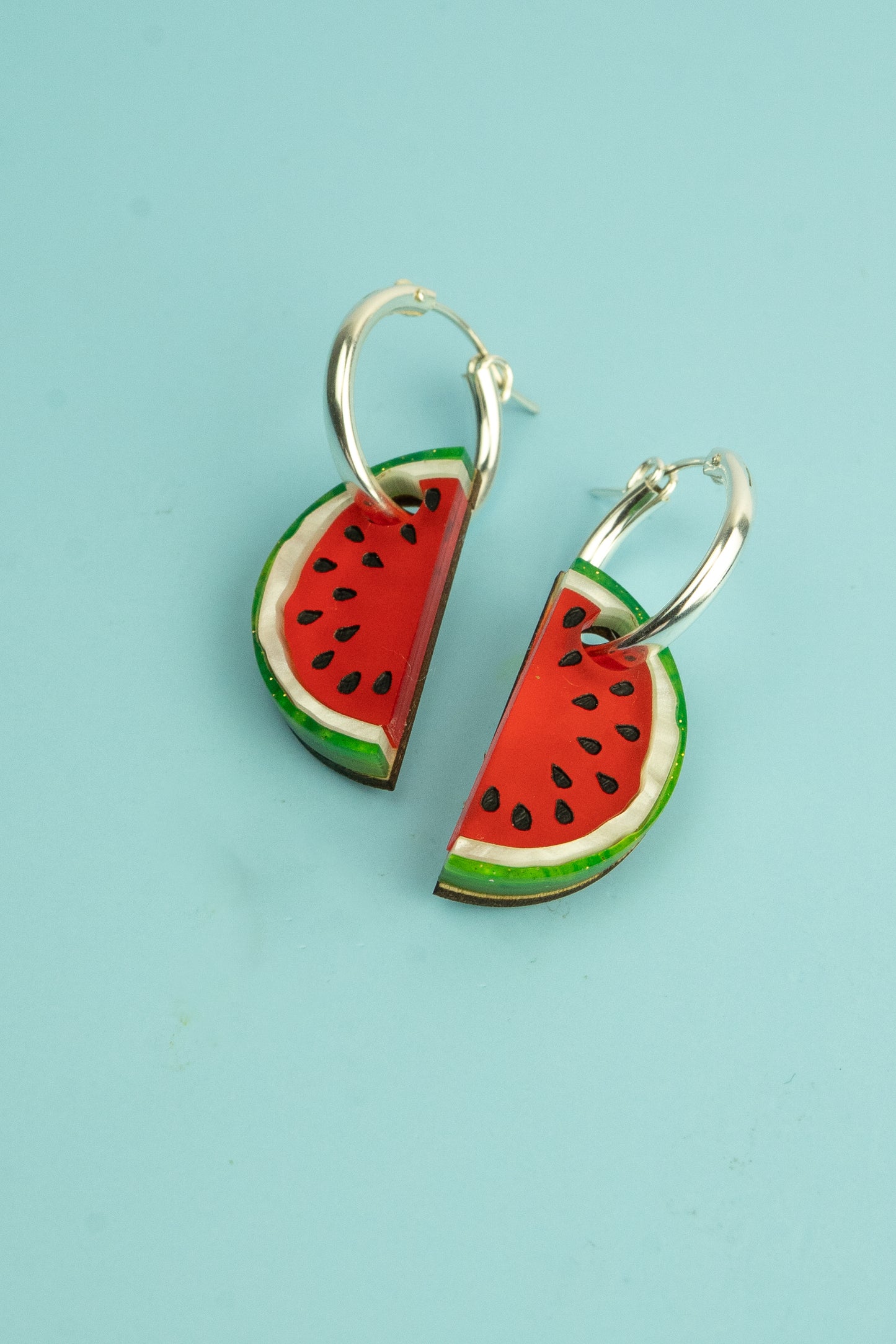 Watermelon Hoop Earrings