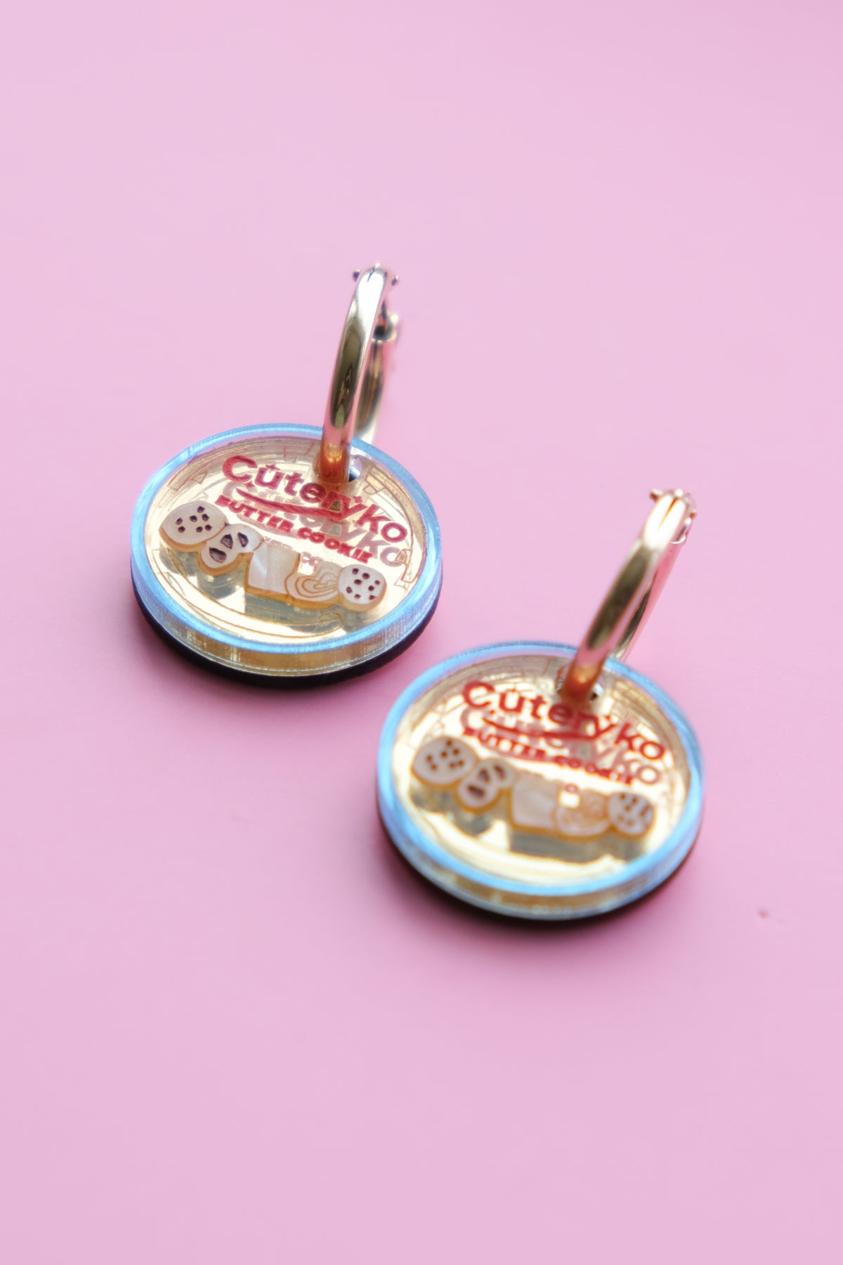 Danish Butter Cookie Tin Hoop Earrings