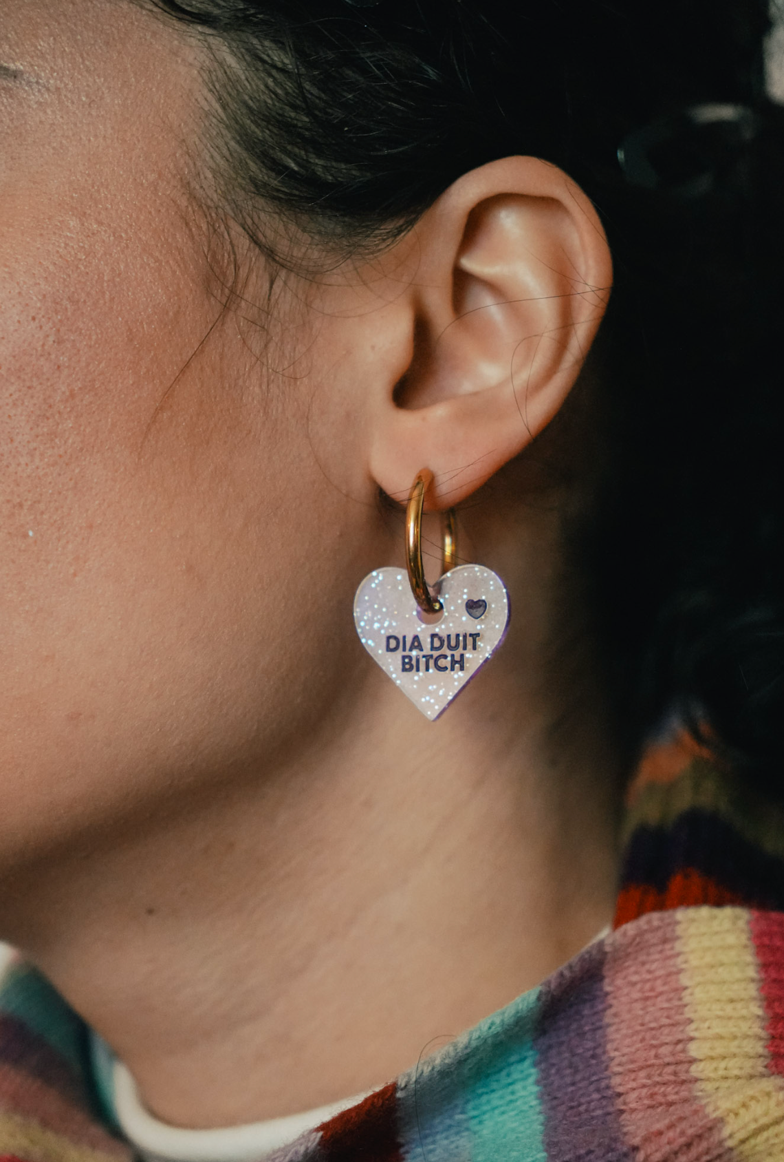 Dia Duit Hoop Earrings