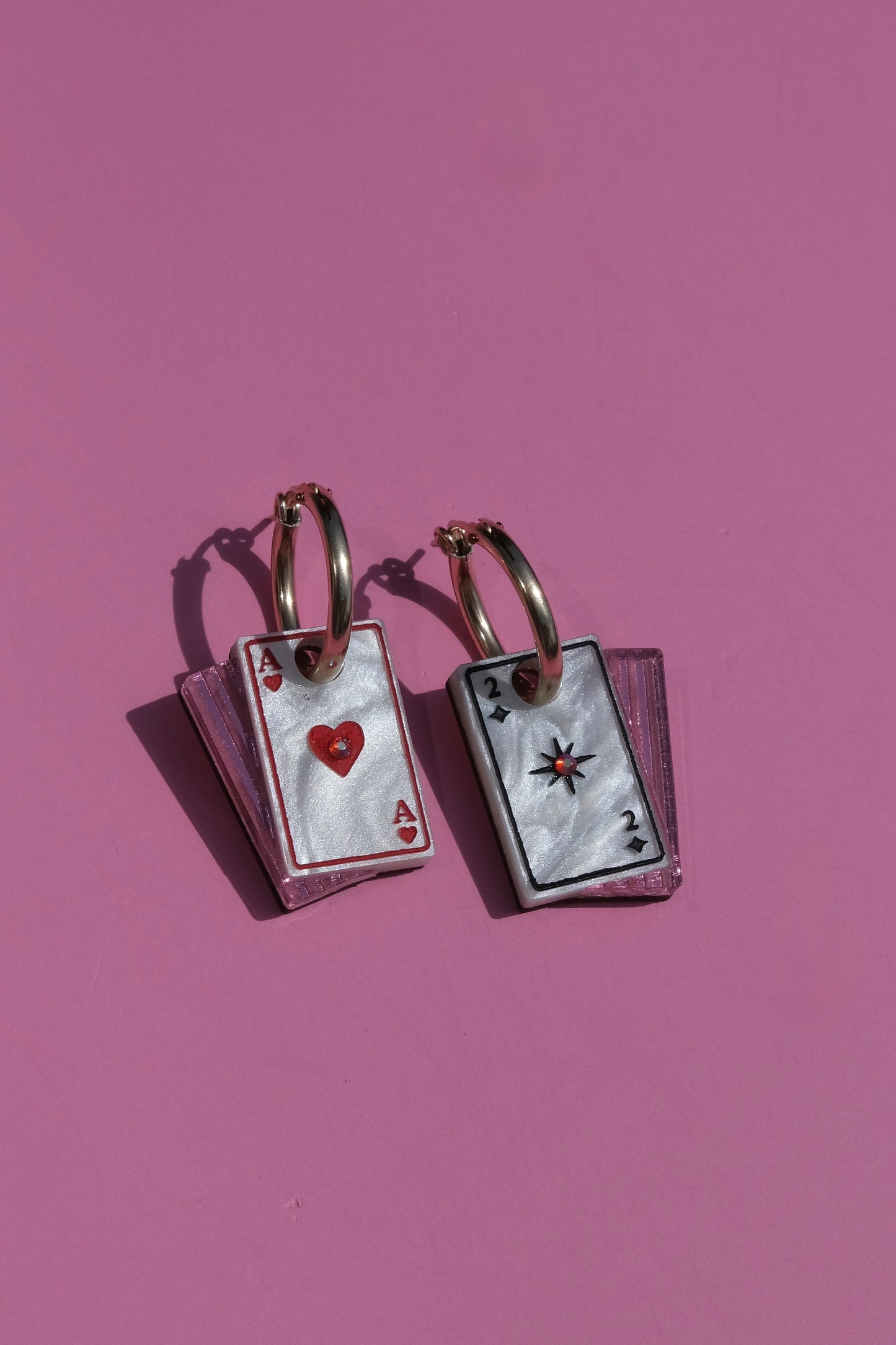 Playing Card Hoop Earrings
