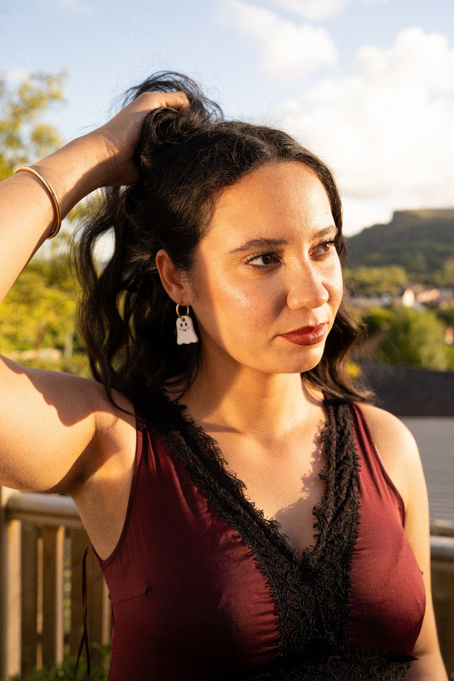 Cute Happy Ghost Hoop Earrings