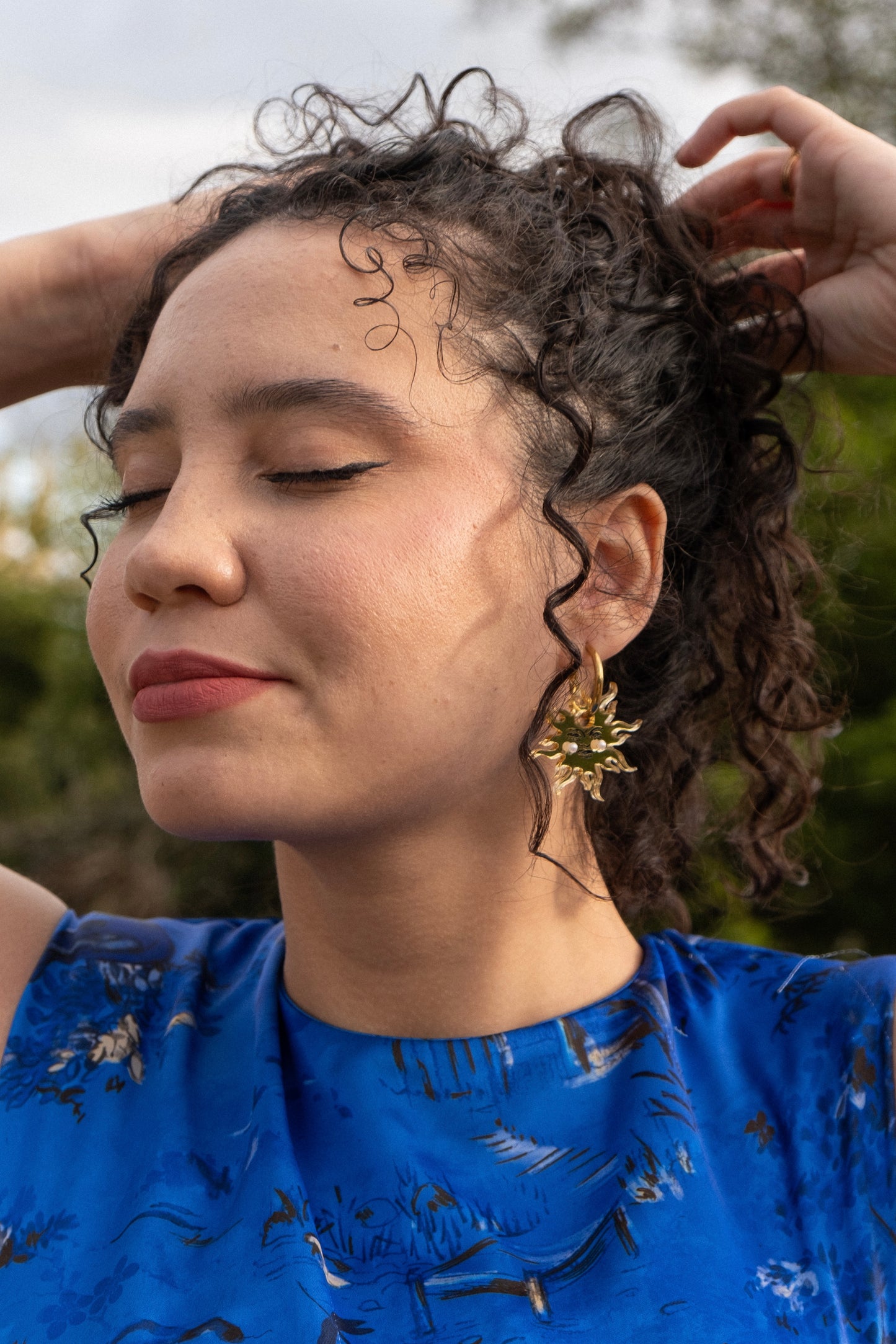 Peaceful Sun Hoop Earrings