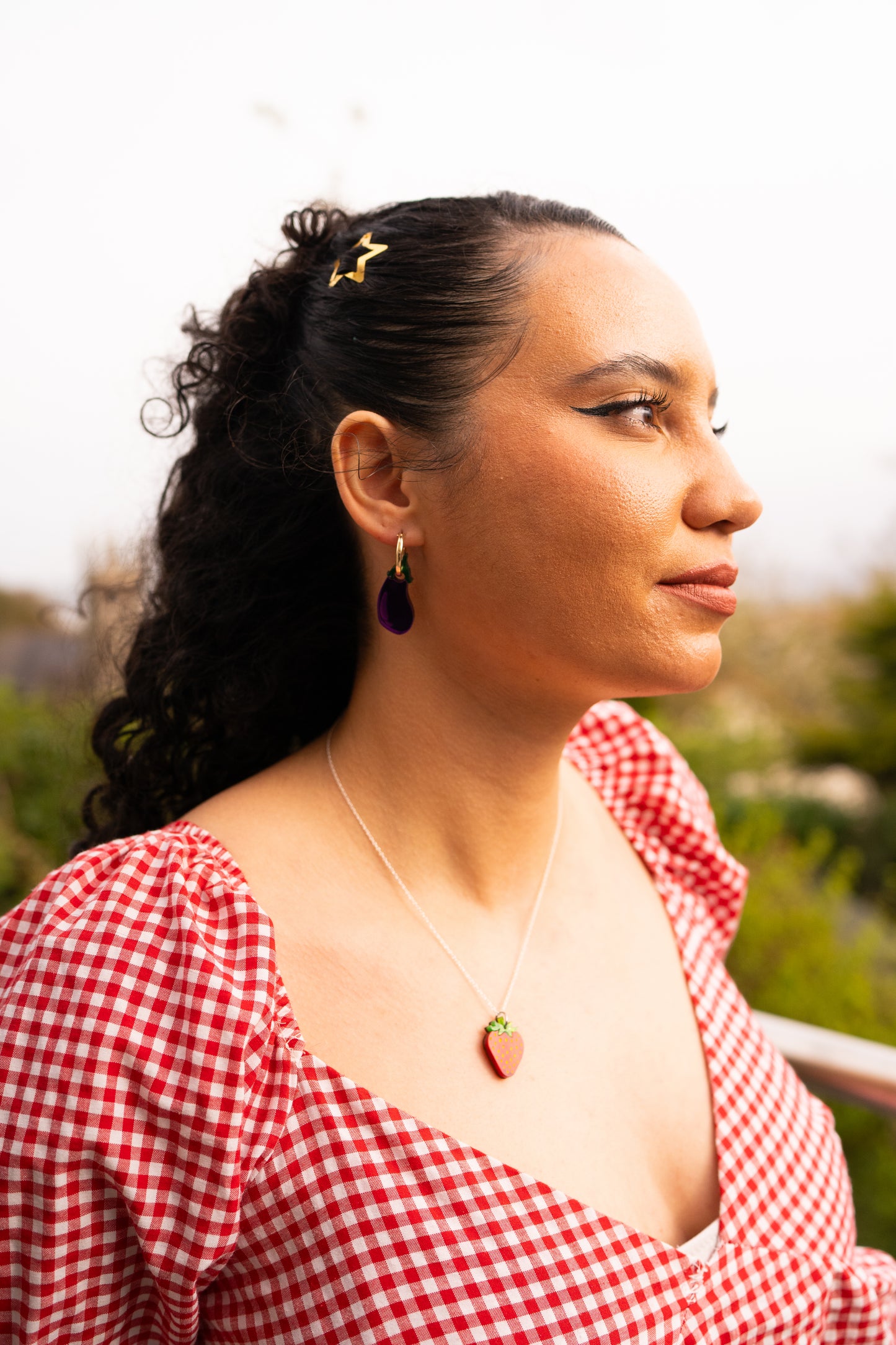 Aubergine Hoop Earrings