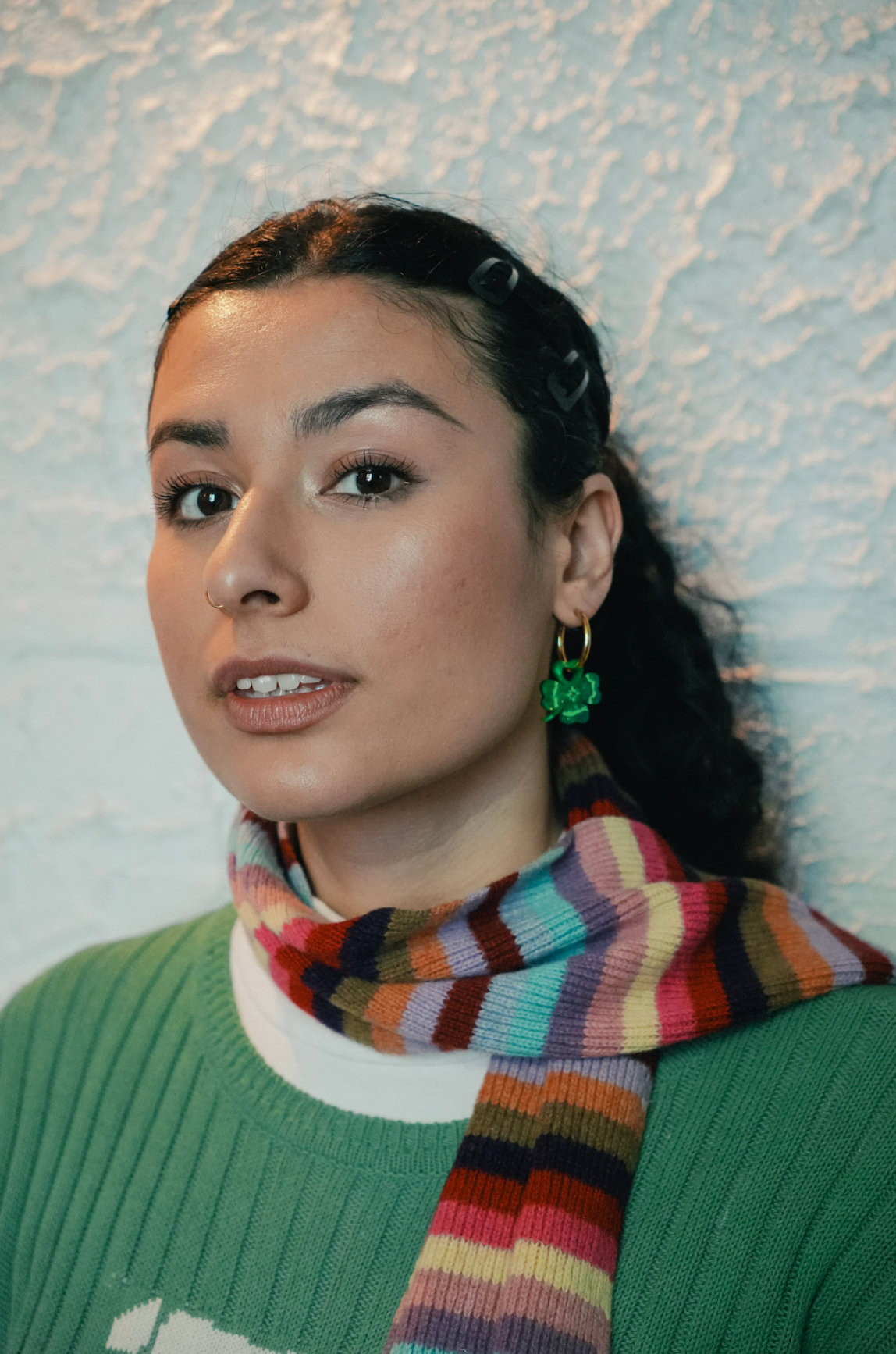 Four Leaf Clover Hoop Earrings