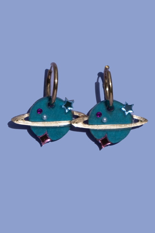 Distant Planet Hoop Earrings