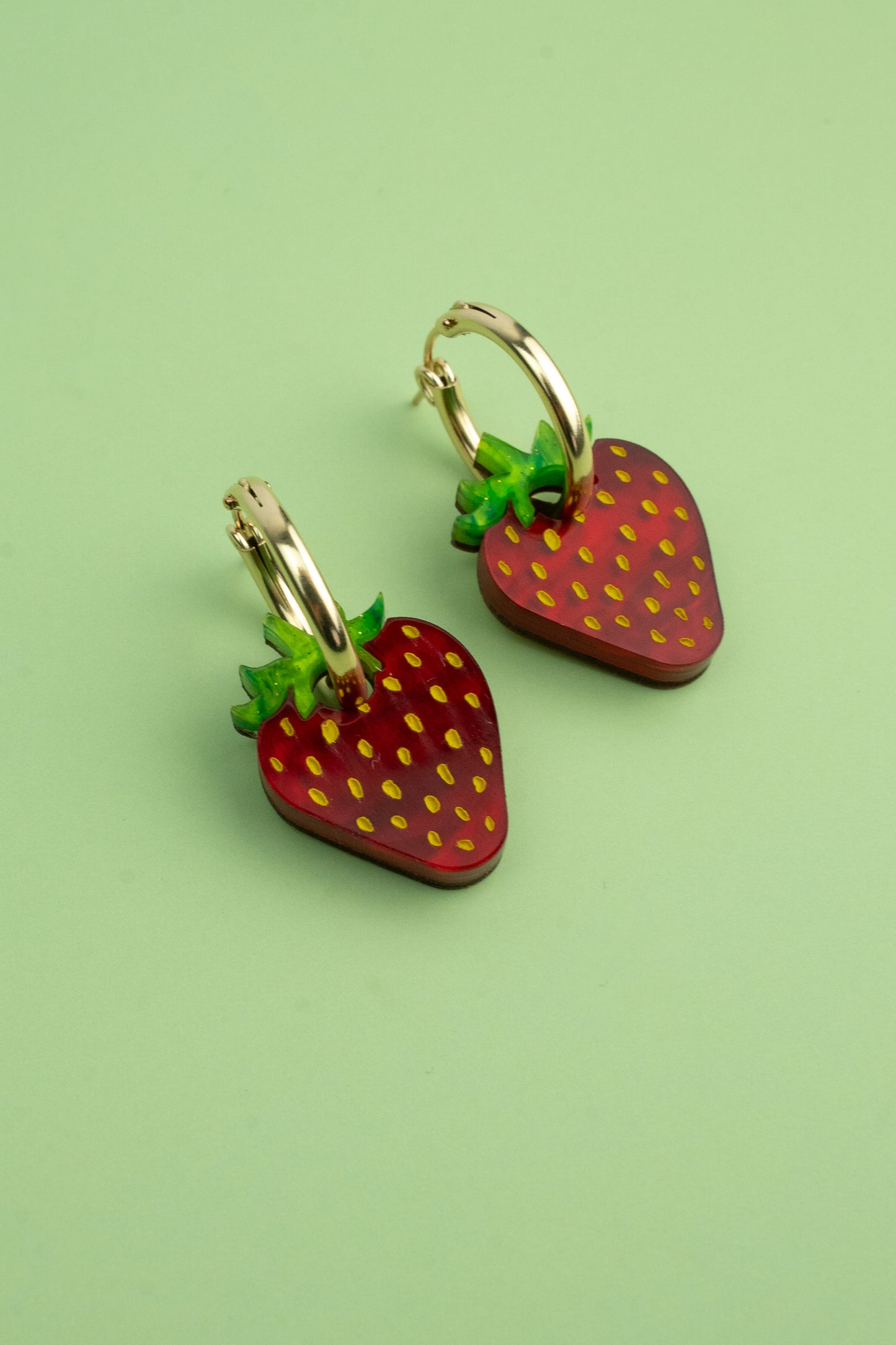 Sweet Strawberry Hoop Earrings