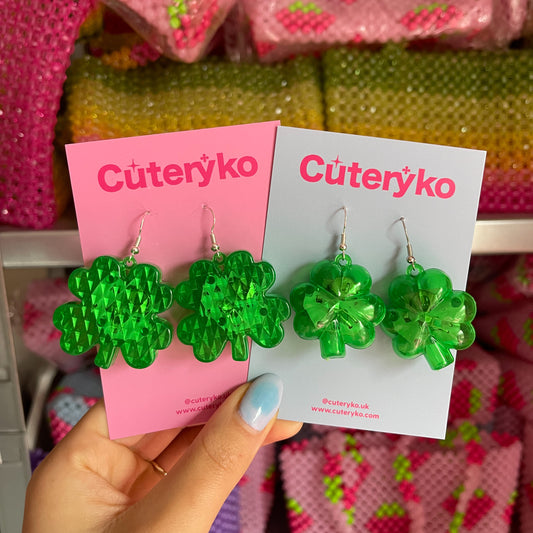 Light Up Shamrock Earrings - Cuteryko