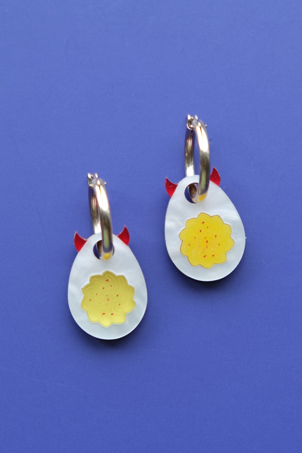 Deviled Egg Hoop Earrings