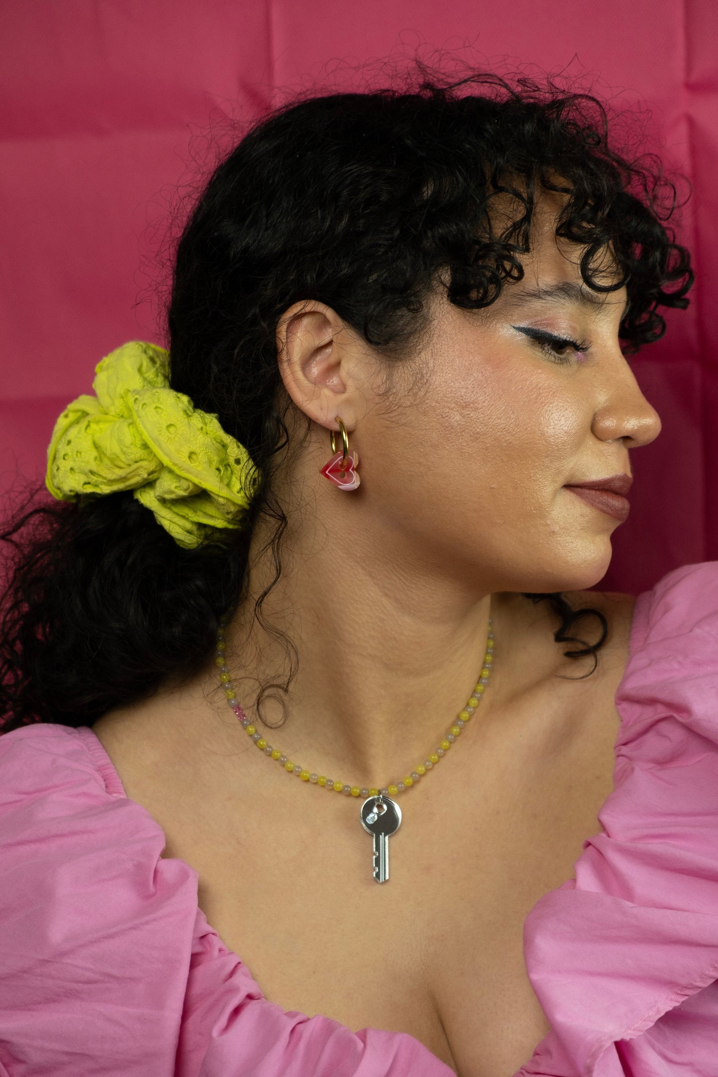 Lemon Jasper Key Necklace