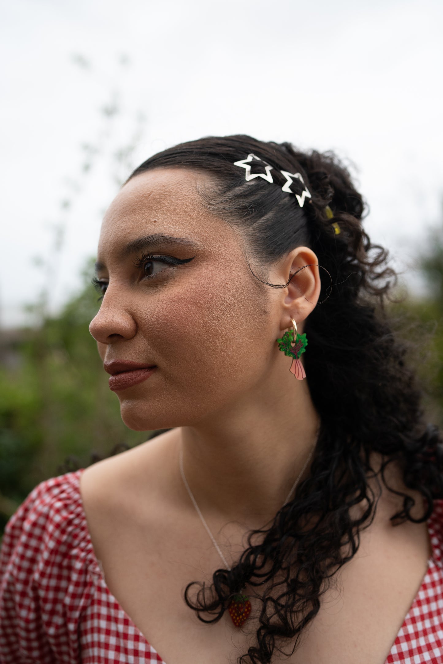 Rhubarb Hoop Earrings