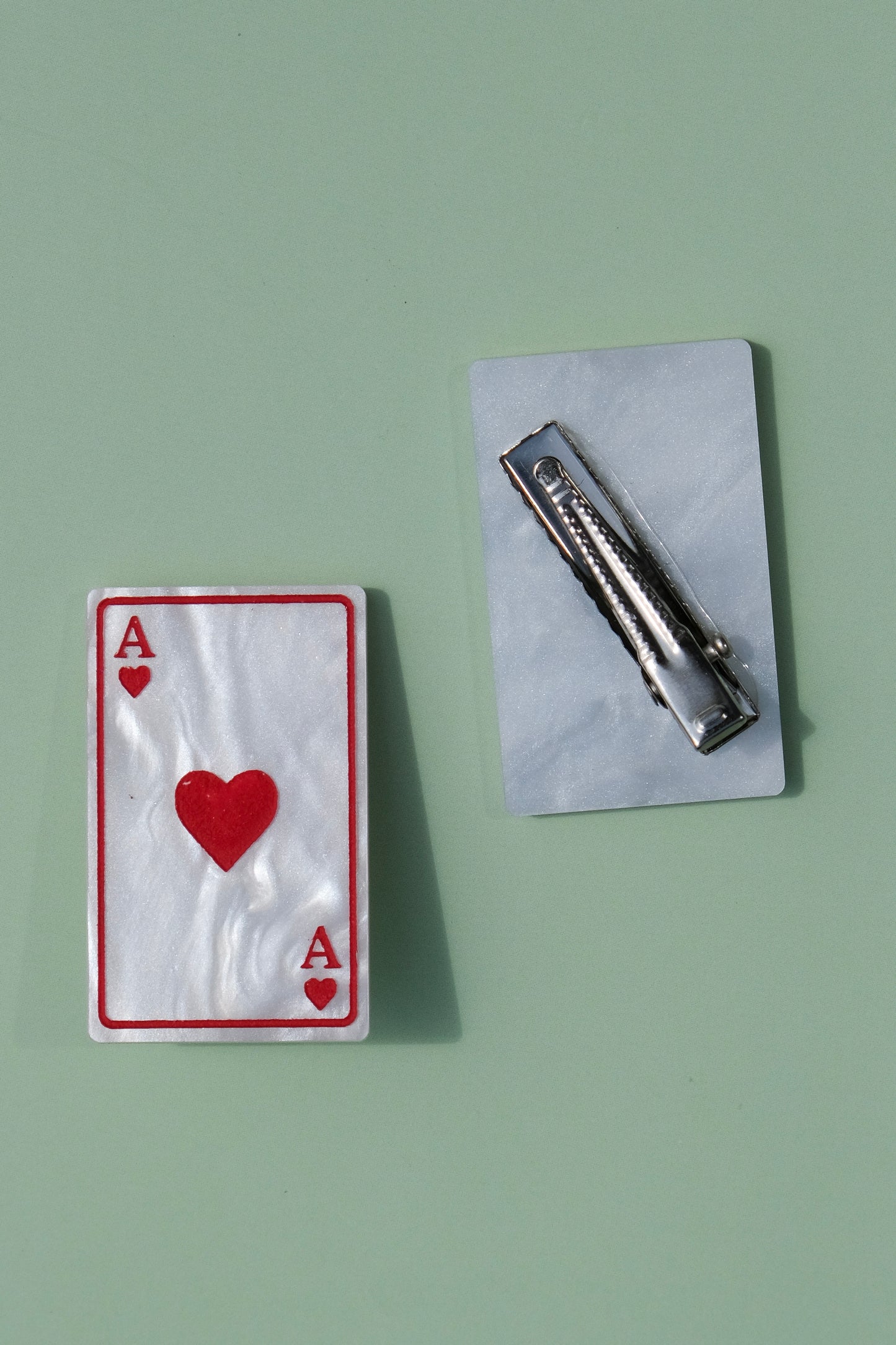 Card Hair Clips -Set of 2
