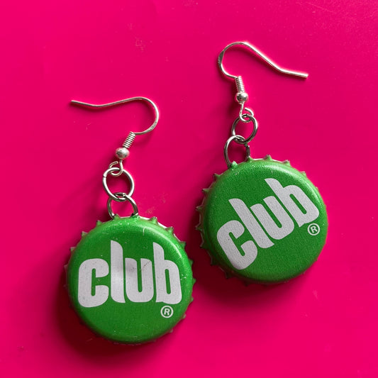 Club Bottle Cap Earrings