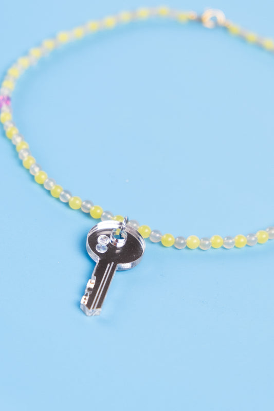 Lemon Jasper Key Necklace