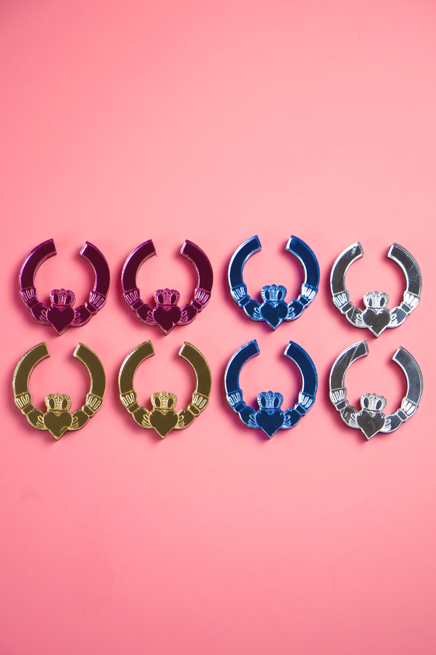 Colourful Mini Claddagh Ring Earrings