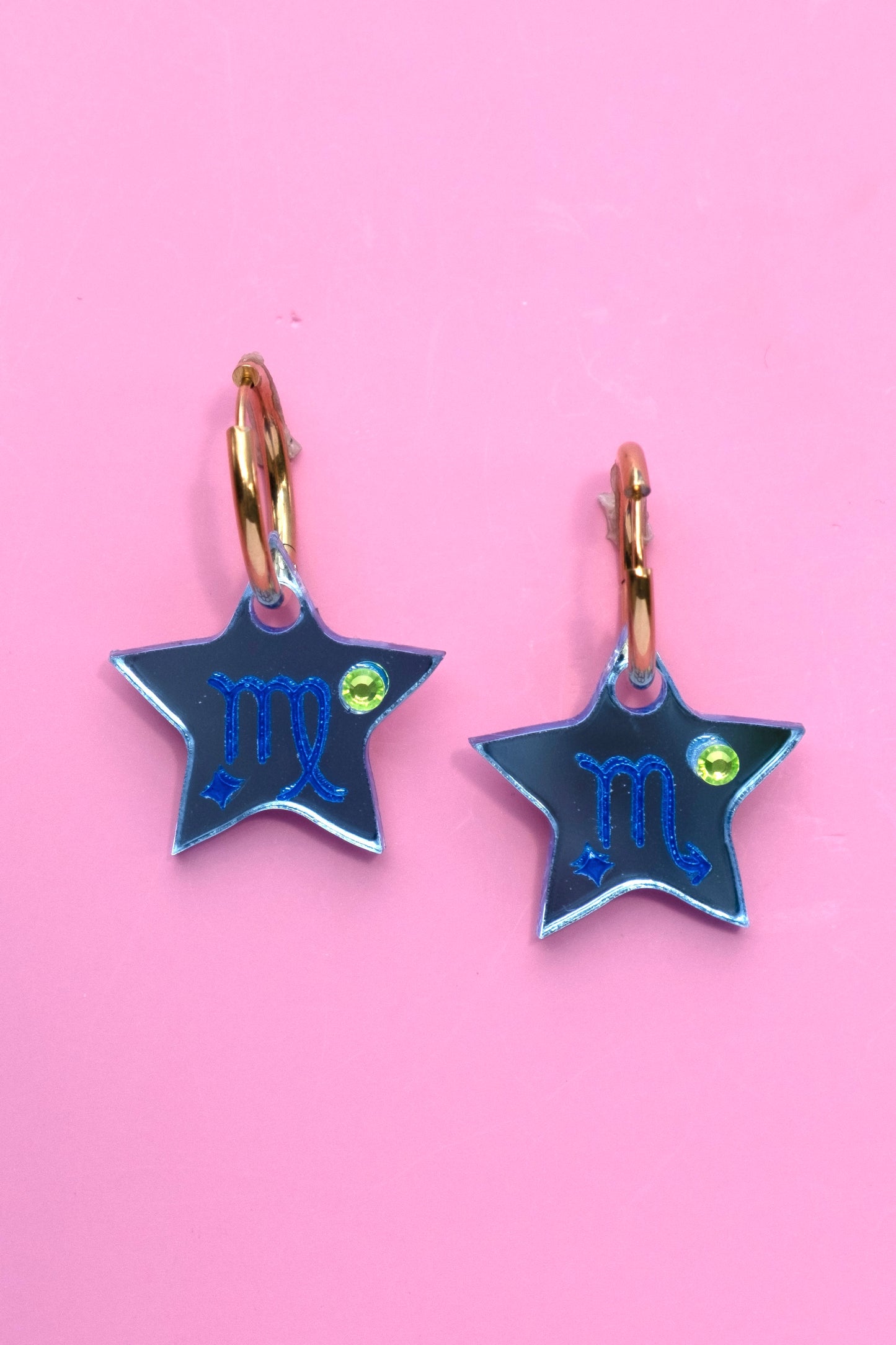 Star Sign Hoop Earrings