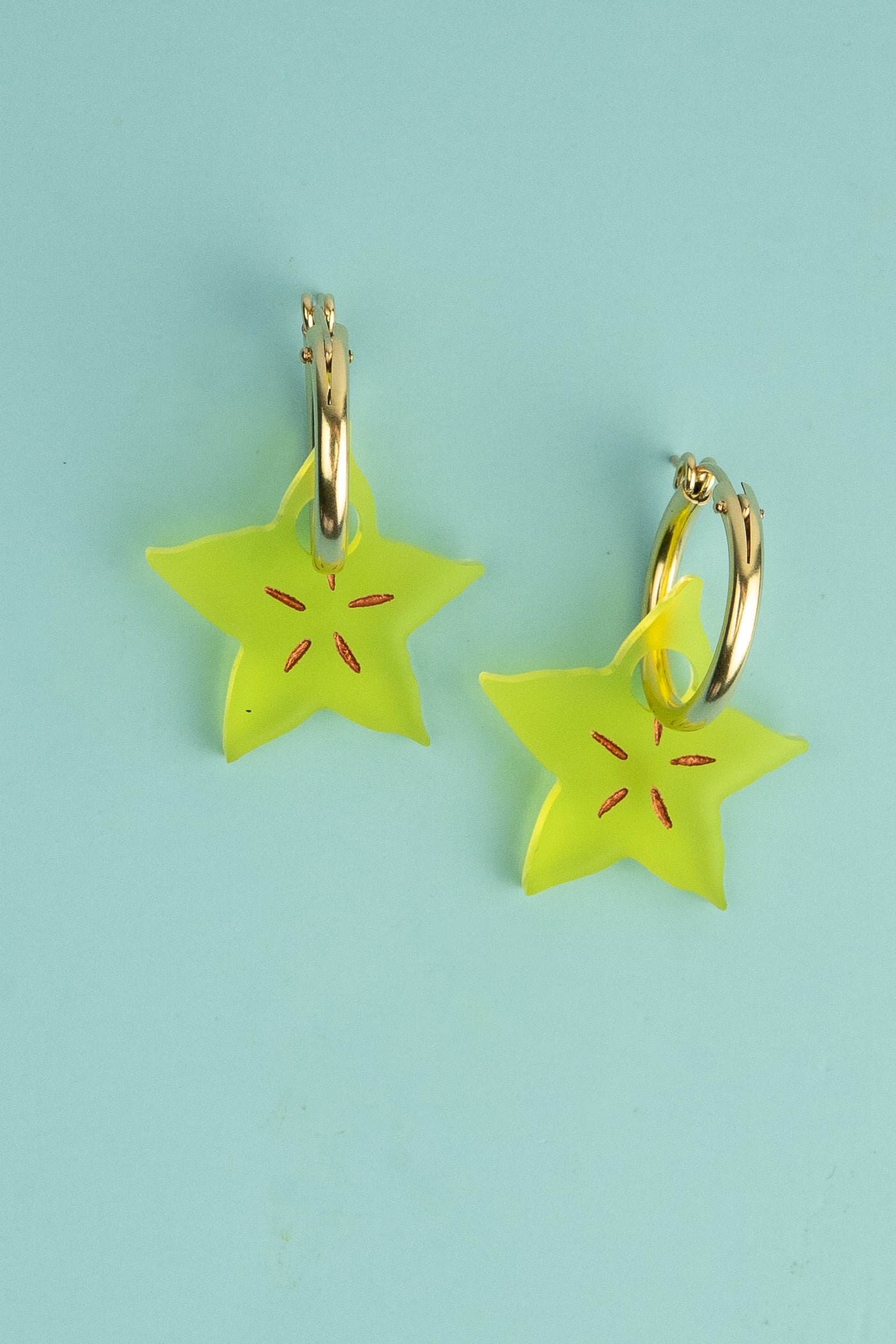 Star Fruit Hoop Earrings