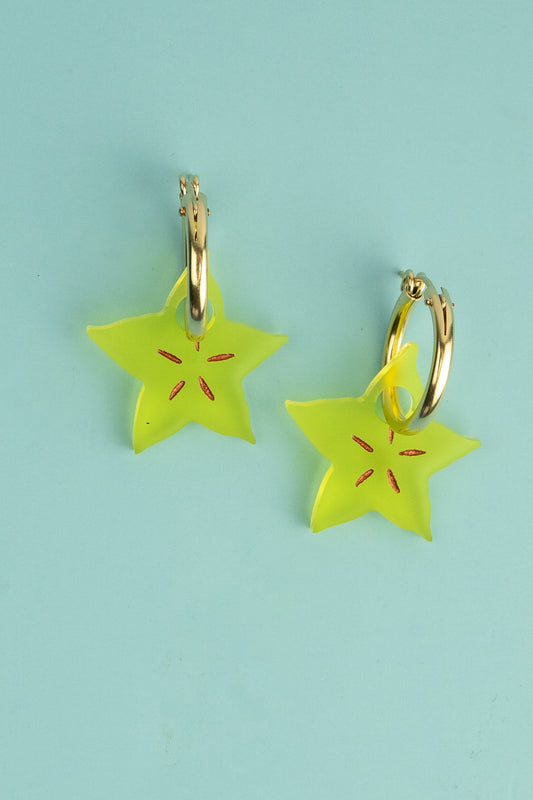 Star Fruit Hoop Earrings