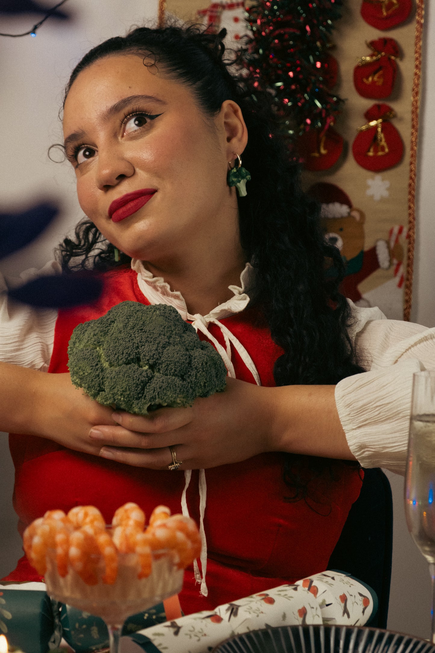 Broccoli Hoop Earrings