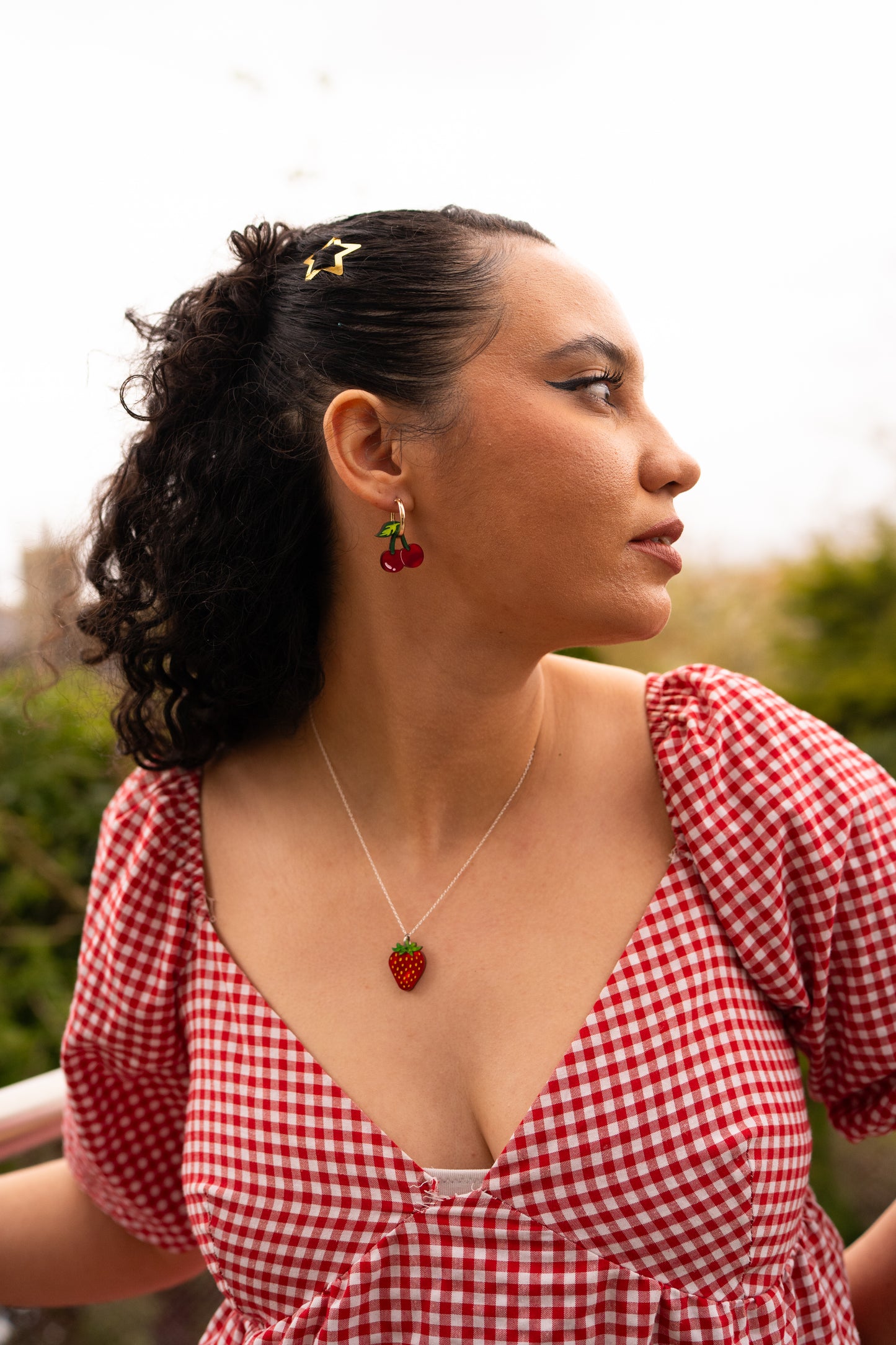Cherry Hoop Earrings