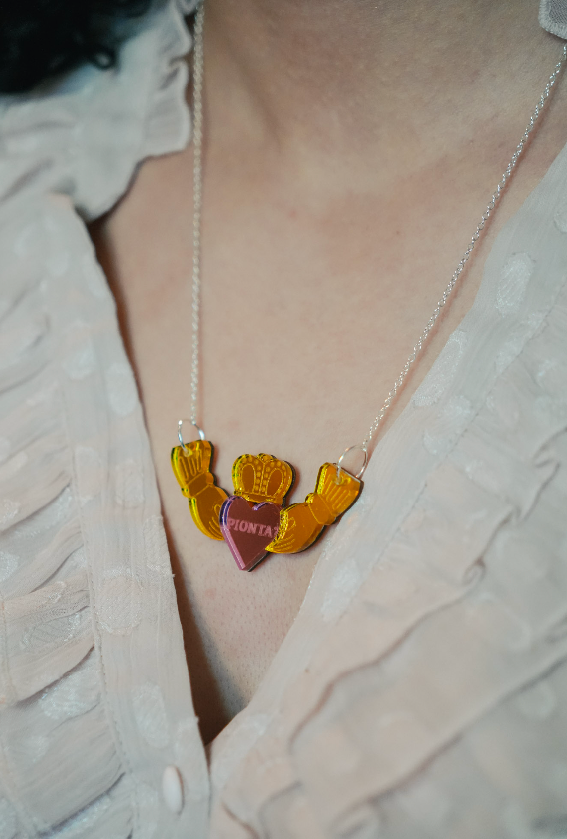 Claddagh Ring Pionta Necklace