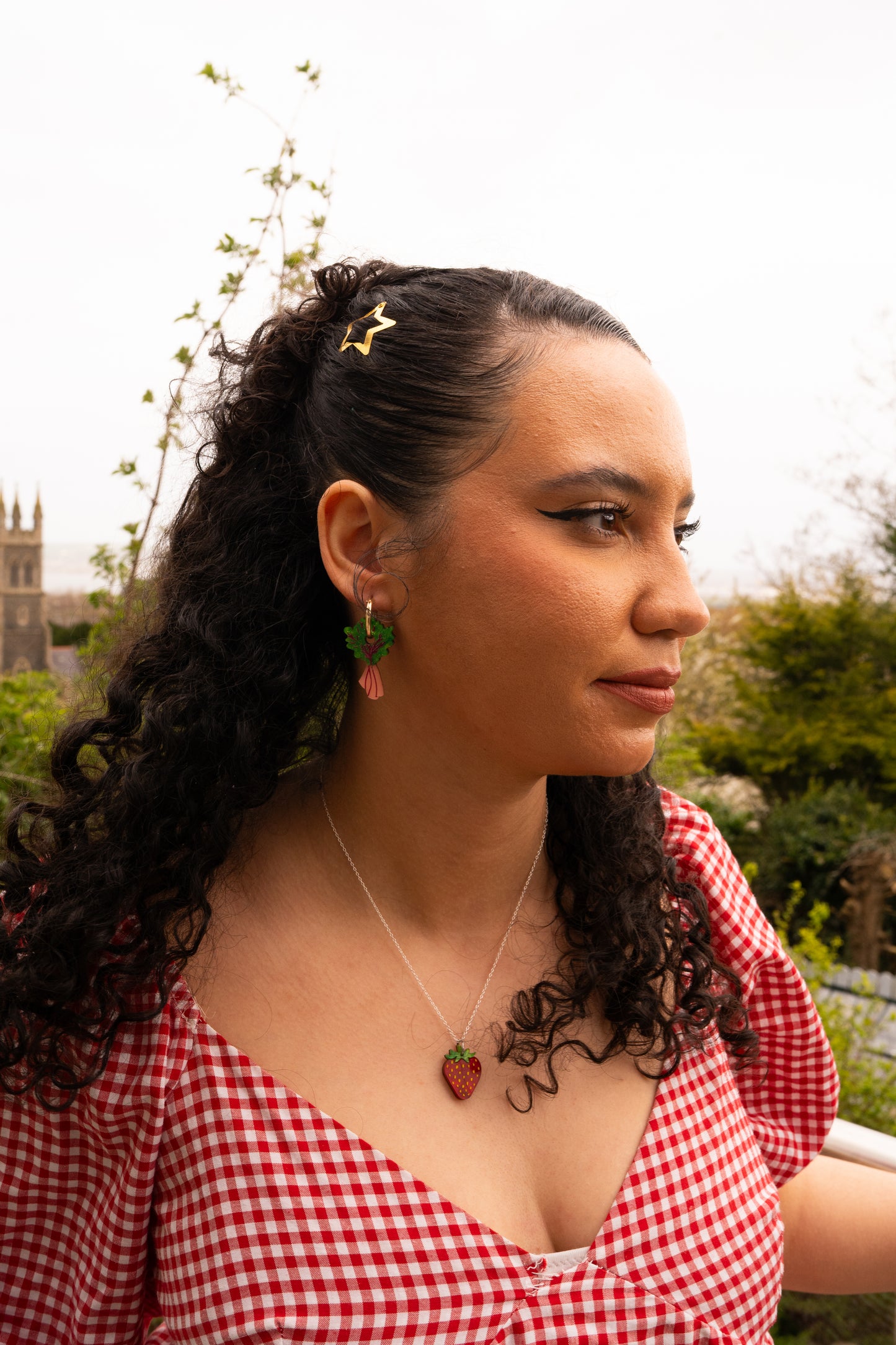Rhubarb Hoop Earrings