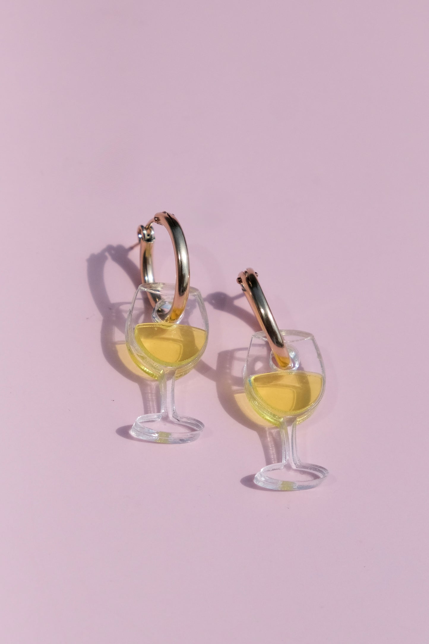 White Wine Hoop Earrings