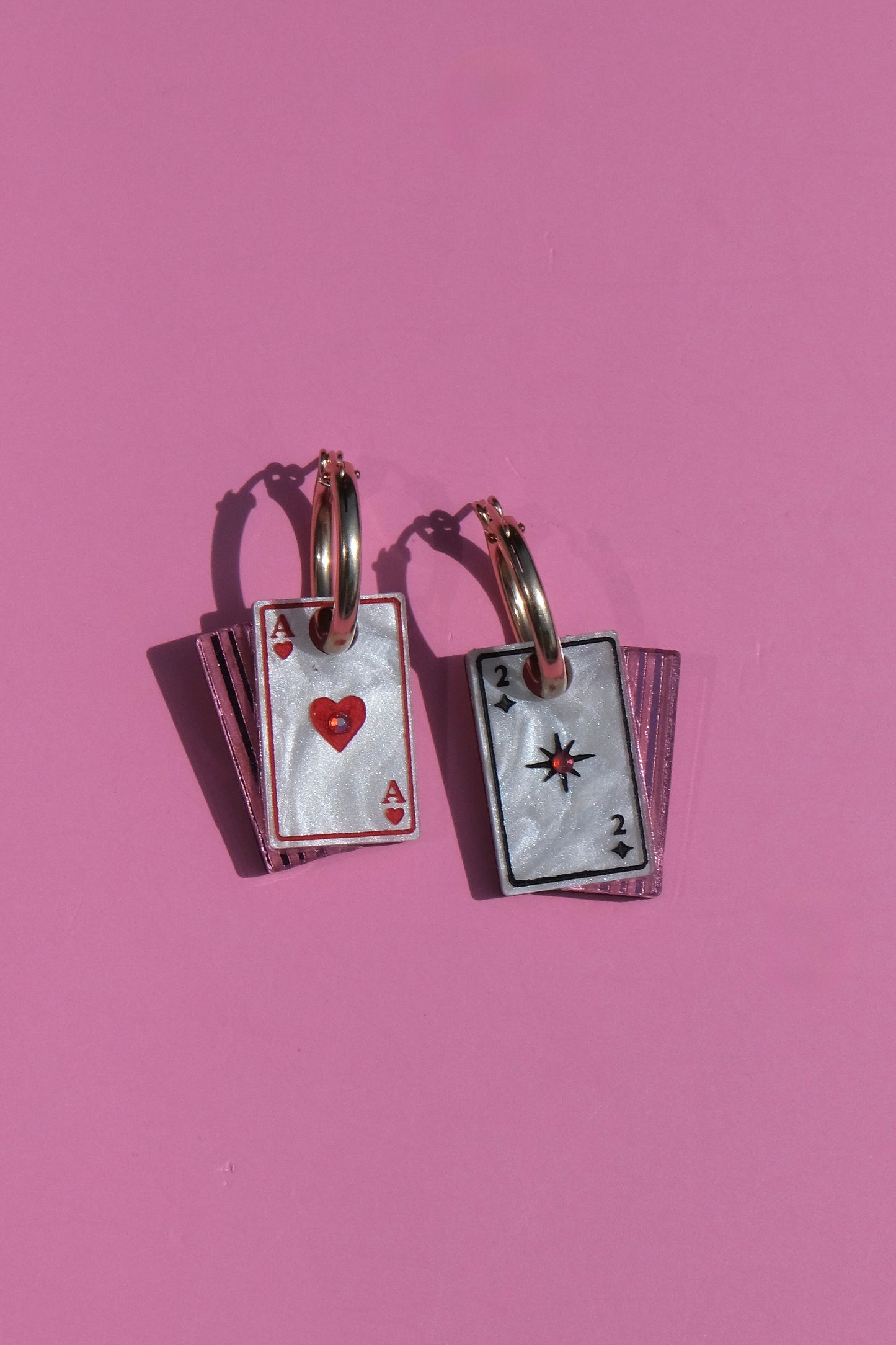 Playing Card Hoop Earrings