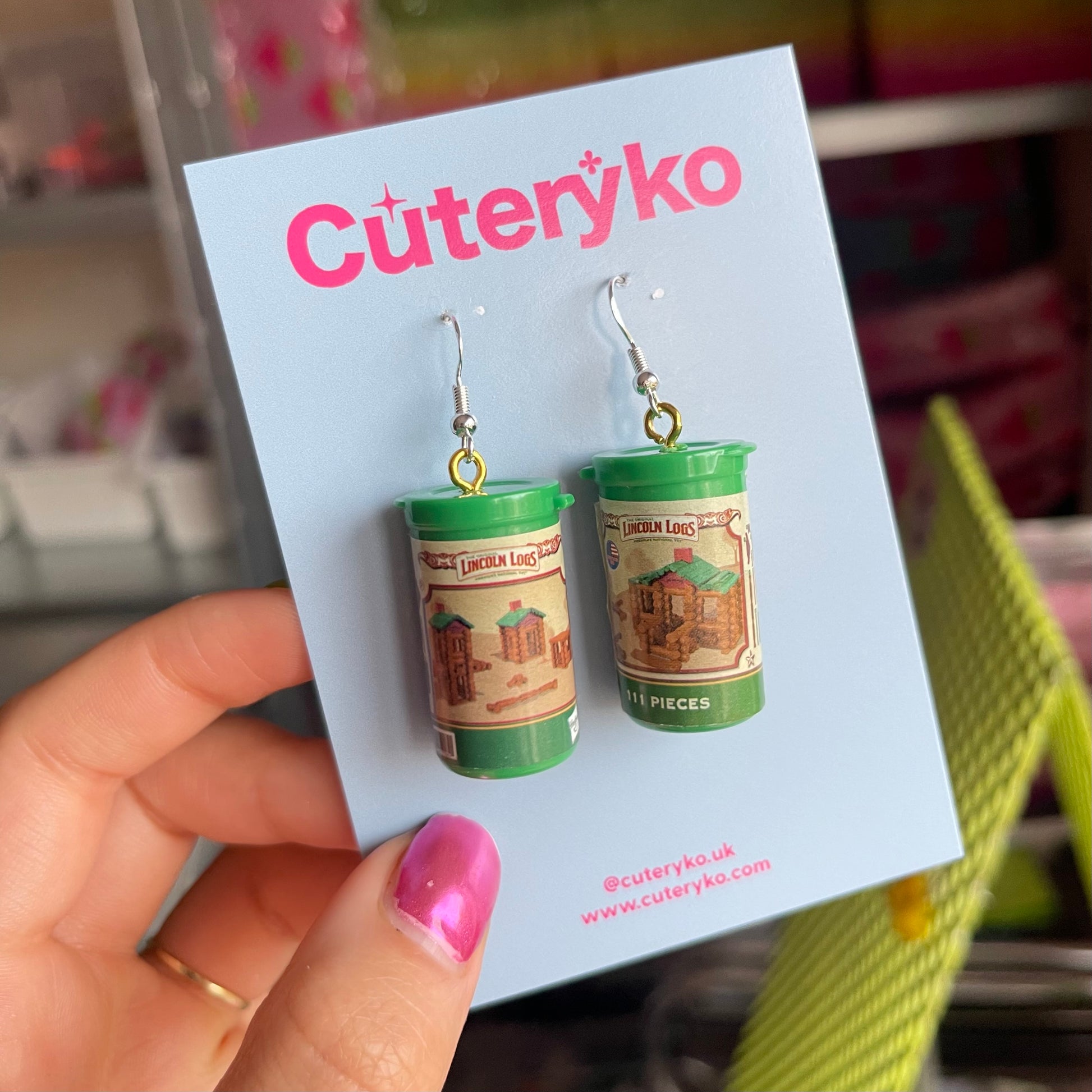 Lincoln Logs Earrings - Cuteryko
