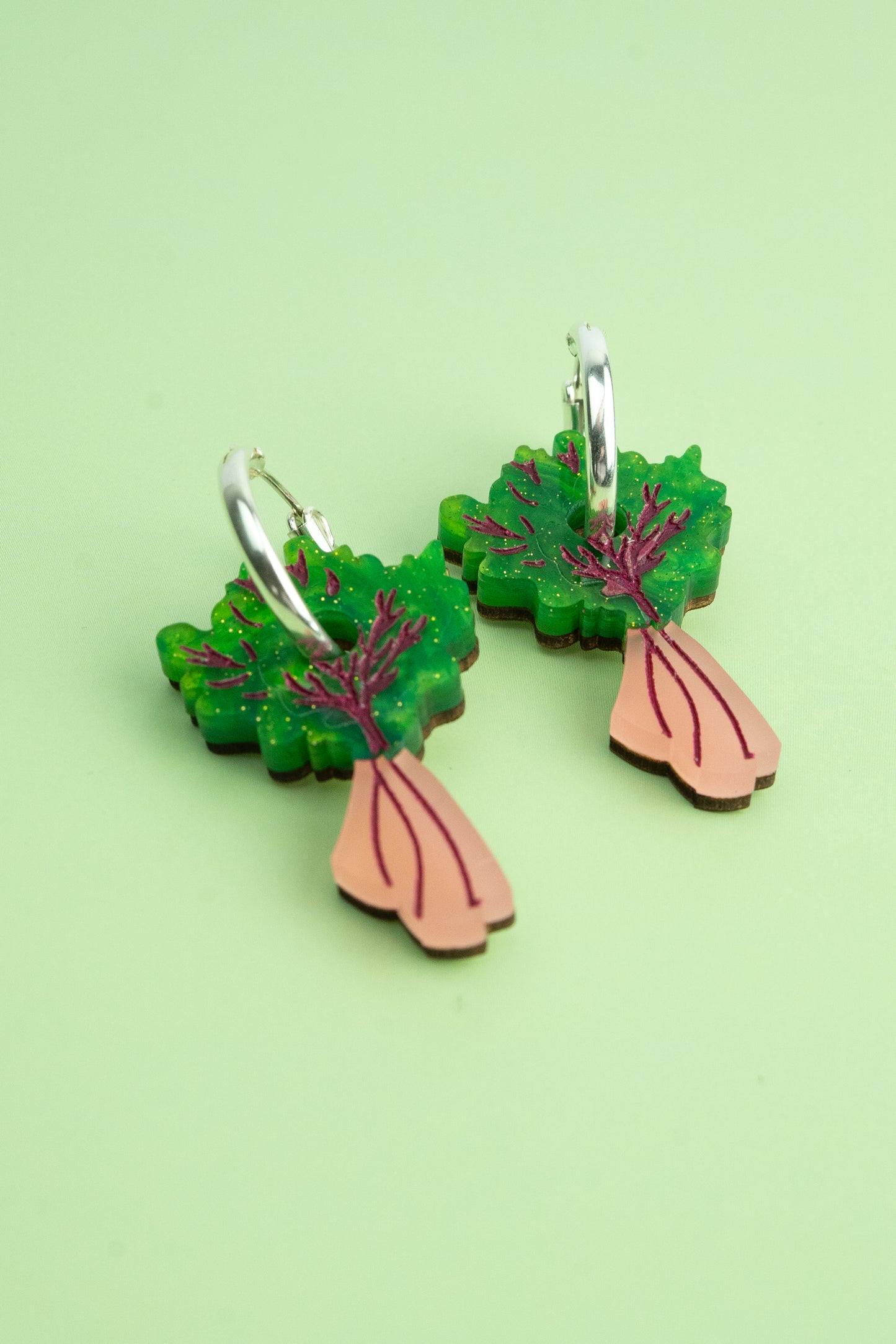 Rhubarb Hoop Earrings