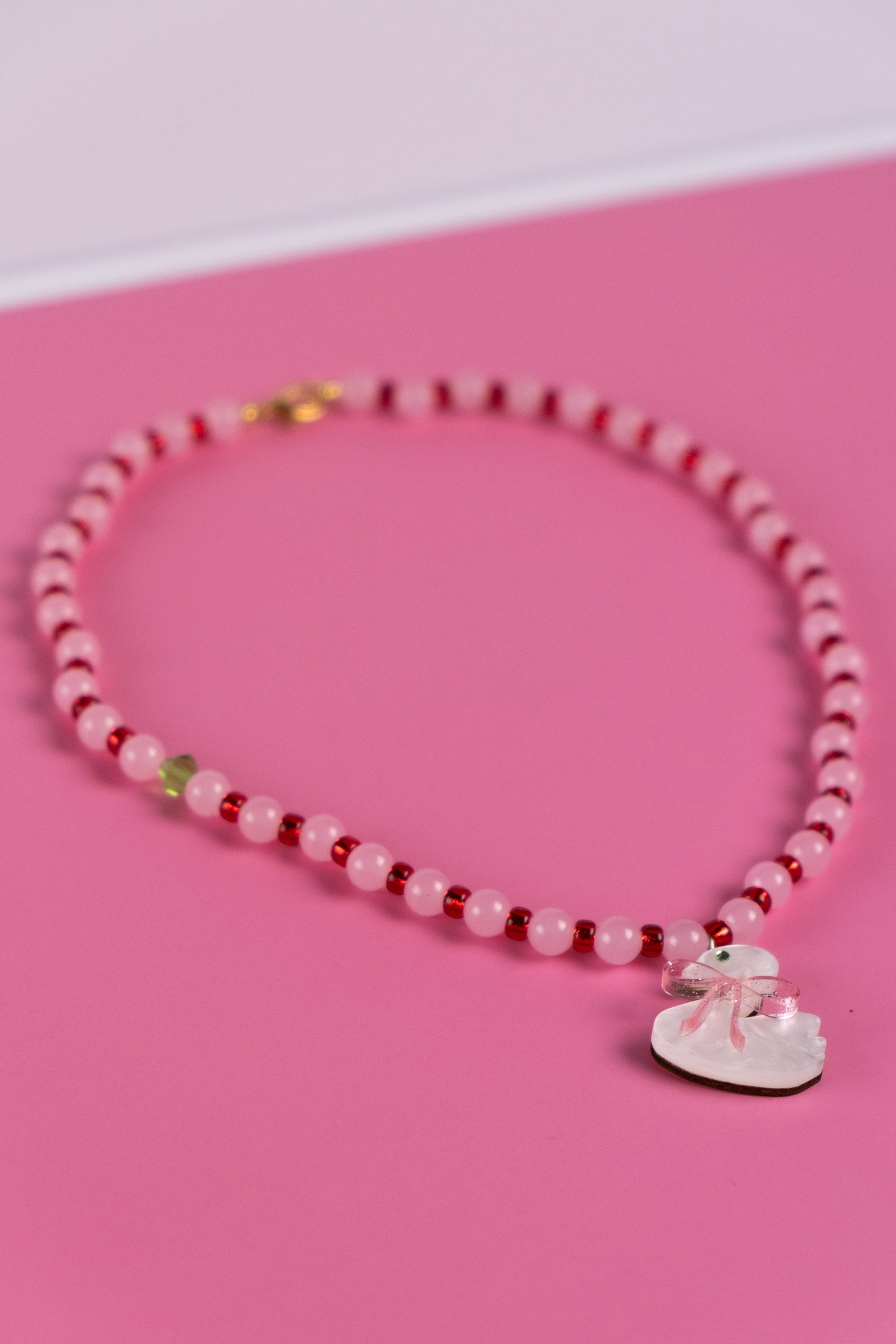 Rose Quartz Swan Necklace