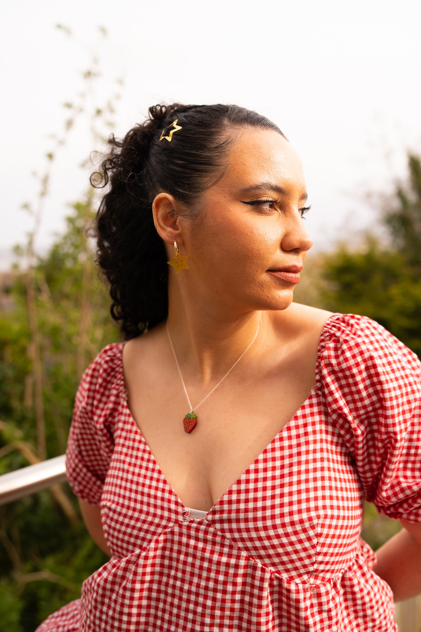Star Fruit Hoop Earrings