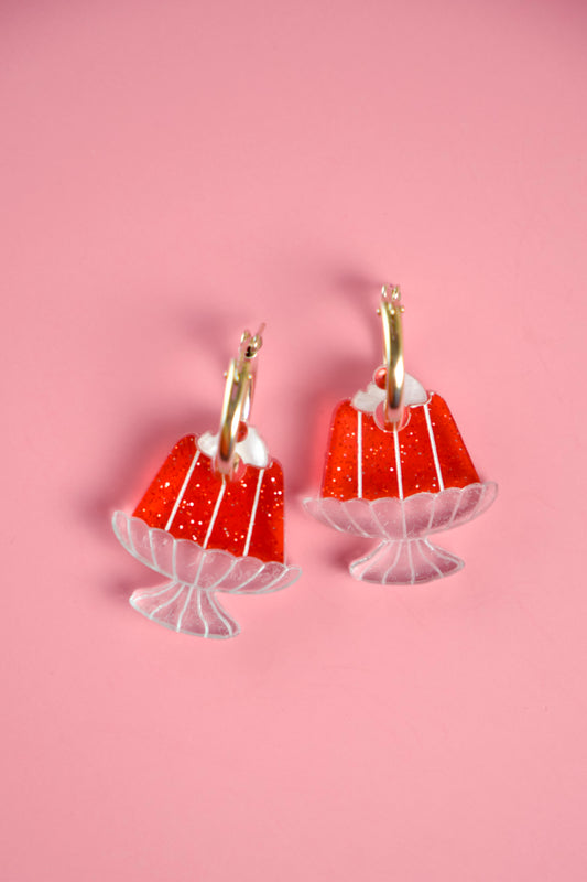 Strawberry Jelly Hoop Earrings