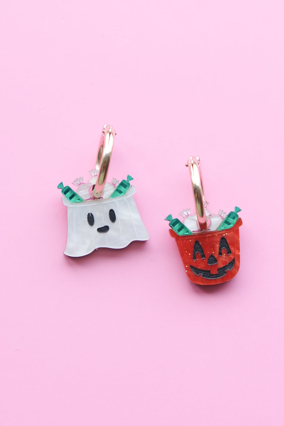 Halloween Candy Bucket Hoop Earrings