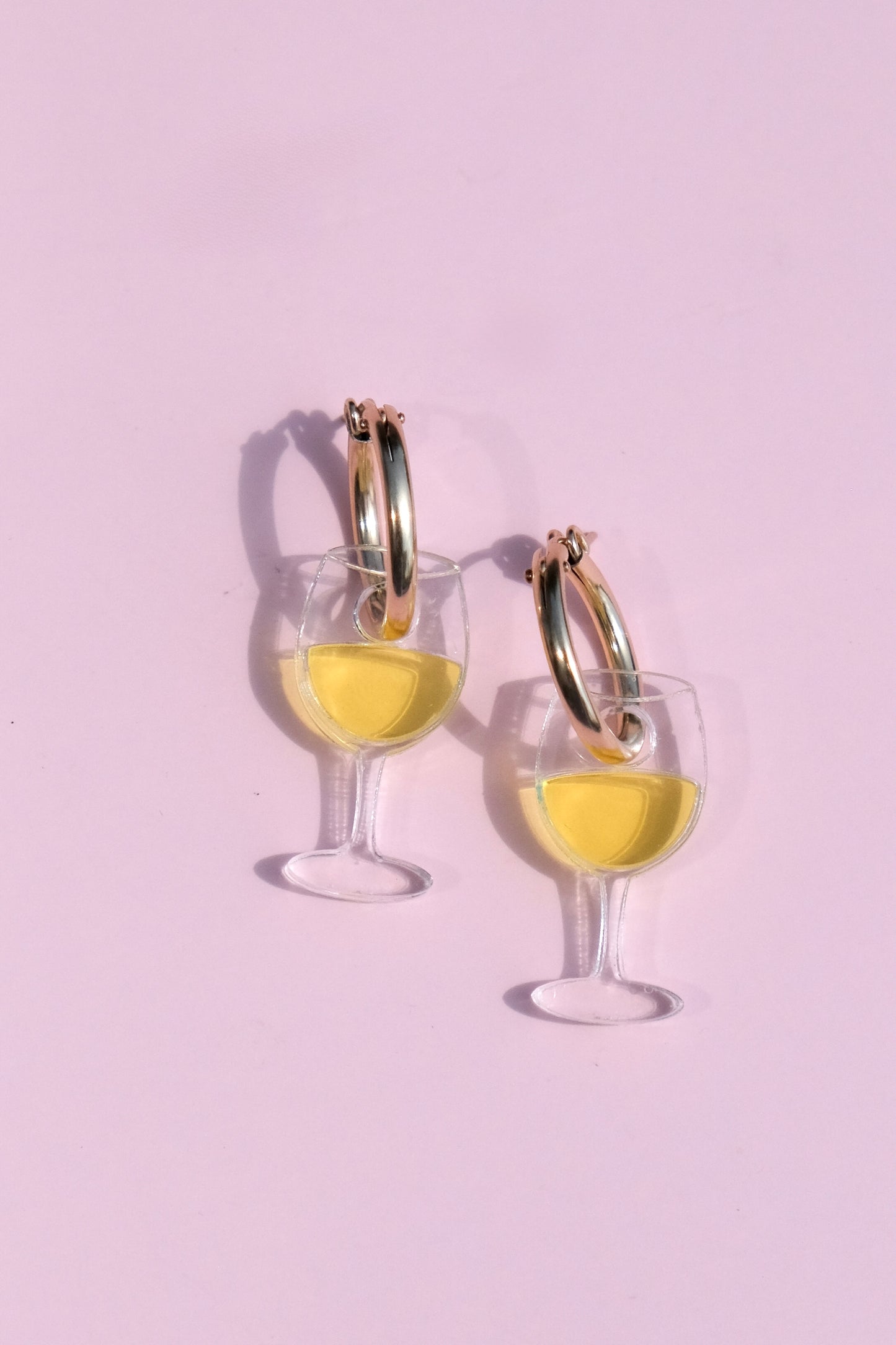 White Wine Hoop Earrings